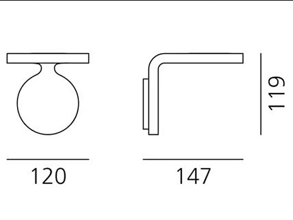 Applique murale en aluminium Rea Artemide 1614010A, 1615010A usine Artemide de l'Italie. Foto №6