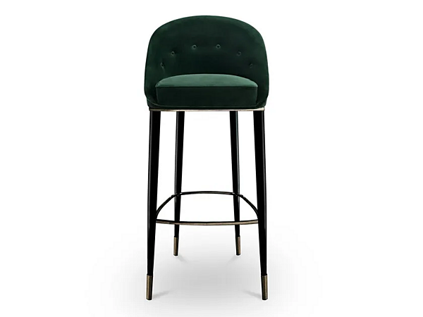 Tabouret haut en velours rembourré avec dossier MALAY BRABBU usine BRABBU de l'Italie. Foto №1