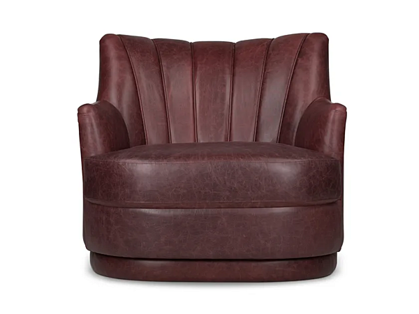 Fauteuil en cuir rembourré avec accoudoirs prune BRABBU usine BRABBU de l'Italie. Foto №2