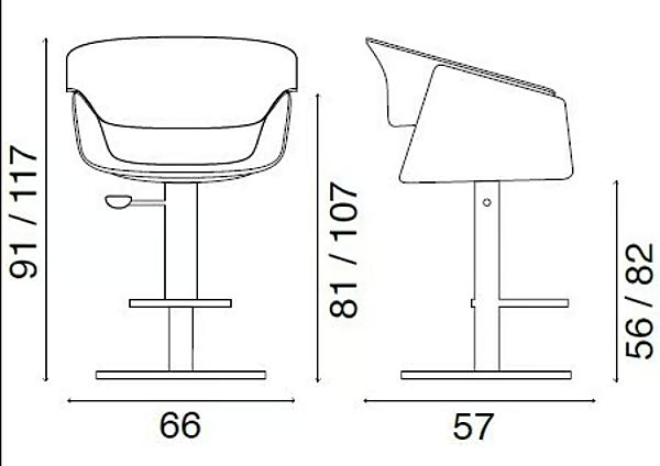 Tabouret en cuir avec vérin à gaz AIRLUX FASEM Airlux Bar BT usine FASEM de l'Italie. Foto №8