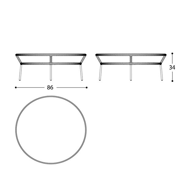 Table d'appoint ronde en aluminium et bois collection Emma Cross VARASCHIN 24870, 24871 usine VARASCHIN de l'Italie. Foto №16