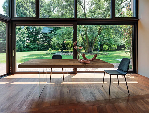 Table rectangulaire en bois et verre AIR LAGO 2170W 2170W usine LAGO de l'Italie. Foto №5