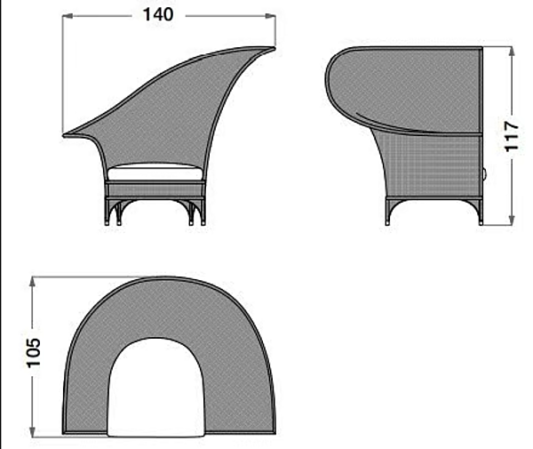 Fauteuil de jardin en bois et tissu avec accoudoirs CPRN HOMOOD OD1010DX/SX usine CPRN HOMOOD de l'Italie. Foto №2