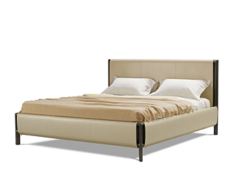 Cadre de lit double en cuir tanné GHIDINI1961 SG221BB102