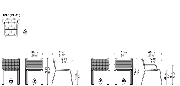 Chaise avec dossier rembourré en tissu Kristalia usine Kristalia de l'Italie. Foto №19