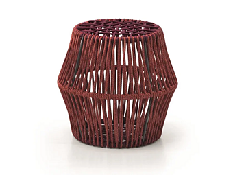 Pouf de jardin rond Ziggy en tissu Saba