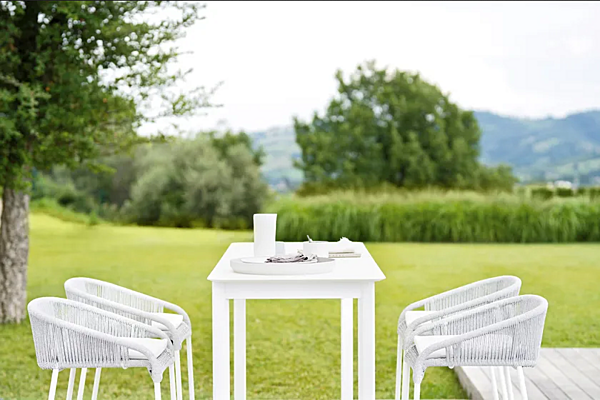 Tabouret en aluminium laqué avec dossier Cricket VARASCHIN 2991, 2994 usine VARASCHIN de l'Italie. Foto №3