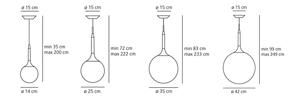 Lampe suspendue en verre soufflé Castore Artemide usine Artemide de l'Italie. Foto №7