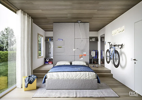 Sommier rembourré en tissu Nidi Skim usine nidi de l'Italie. Foto №3