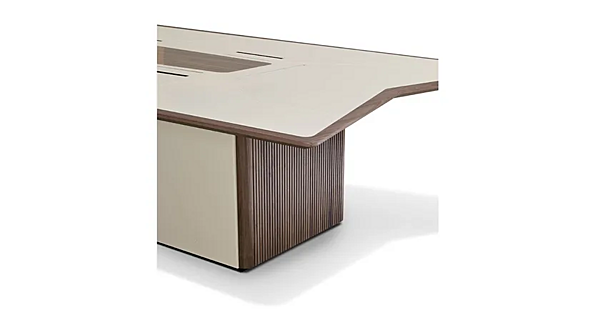 Table de réunion rectangulaire en cuir avec gestion des câbles i 4 Mariani MASTER usine i 4 Mariani de l'Italie. Foto №2