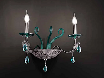Applique murale en cristal avec cristaux Swarovski et macramé Euroluce Lampadari A2 usine EUROLUCE LAMPADARi de l'Italie