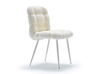 Chaise en tissu bouclé rembourrée Avion FASEM