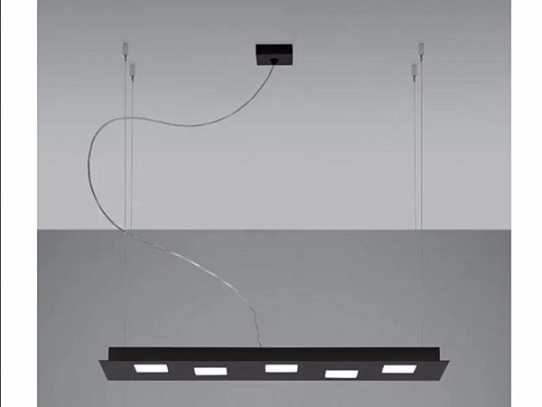 Suspension en aluminium LED Fabbian Quarter F38A01 usine Fabbian de l'Italie. Foto №1