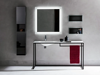 Console en acier peint avec lavabo dans un cadre en opalite ARTELINEA AL 552 Console en acier peint avec lavabo dans un cadre en opalite ARTELINEA AL 552 usine ARTELINEA de l'Italie