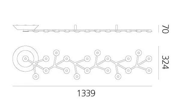 Lampe de plafond modulaire LED en ligne Artemide LED Net Line 1596050APP usine Artemide de l'Italie. Foto №4