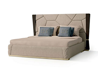 Lit king size avec tête de lit rembourrée en nubuck CARPANESE 7581 7581 usine CARPANESE de l'Italie