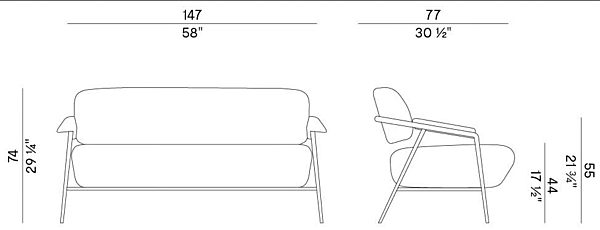 Canapé en tissu compact Potocco collection Stay 909 D 909D usine POTOCCO de l'Italie. Foto №4