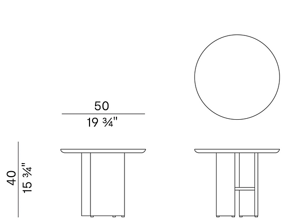 Table basse ronde en acier avec plateau en marbre Potocco Double L 952 TC 952/TC usine POTOCCO de l'Italie. Foto №5