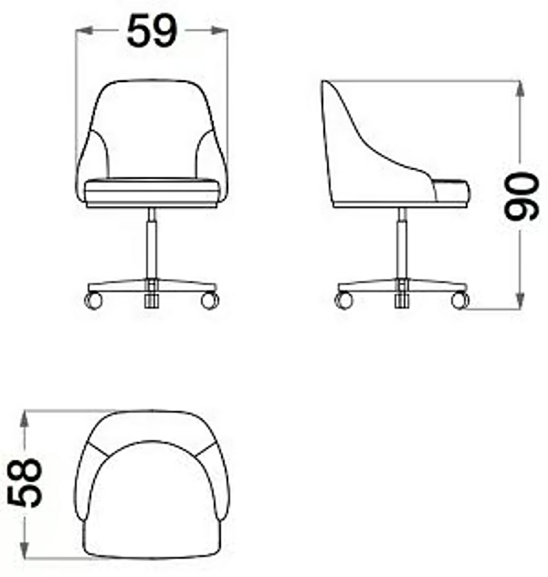 Chaise de bureau pivotante en tissu et cuir Sesto Senso CPRN HOMOOD S545 usine CPRN HOMOOD de l'Italie. Foto №3