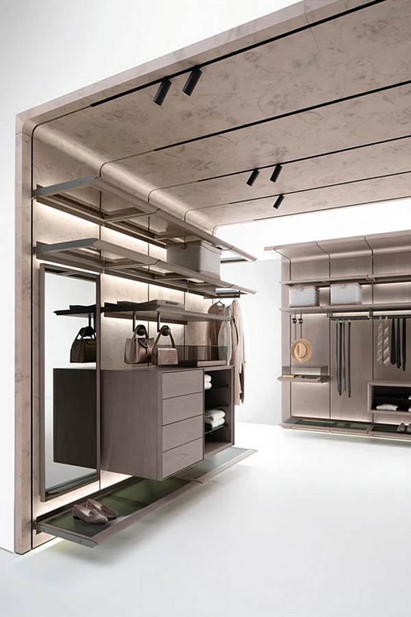 Garde-robe sectionnelle en frêne avec éclairage intégré GIORGETTI REIWA usine GIORGETTI de l'Italie. Foto №11
