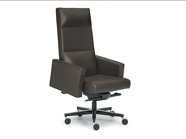 Chaise de direction en cuir avec dossier haut pivotant I 4 Mariani INCA usine i 4 Mariani de l'Italie. Foto №1