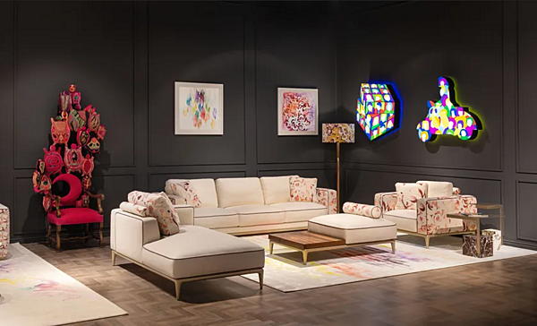 Canapé en tissu trois places avec dossier rembourré FORMITALIA Moon H -Sofa-B usine FORMITALIA de l'Italie. Foto №3