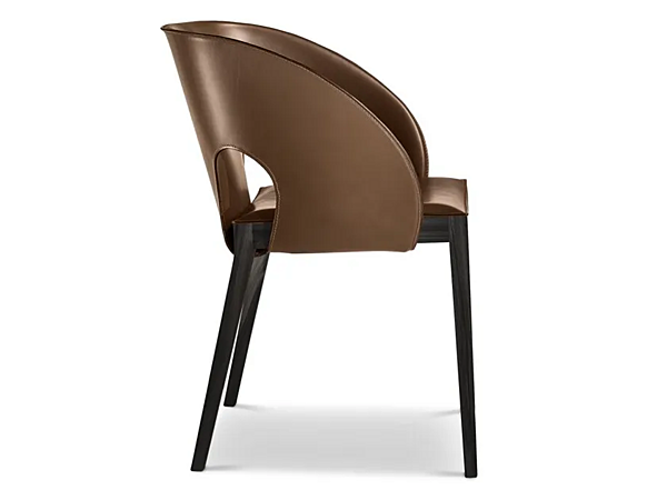 Fauteuil en cuir tanné avec accoudoirs Voile i 4 Mariani usine i 4 Mariani de l'Italie. Foto №4