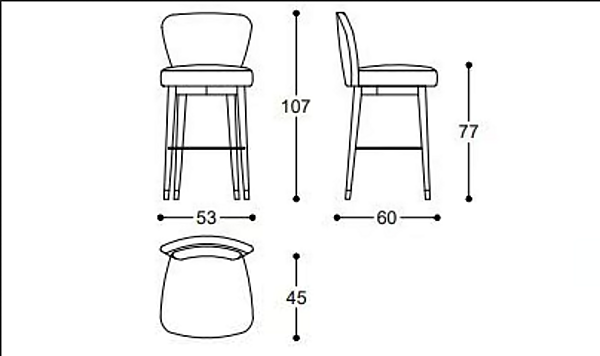 Tabouret haut pivotant en cuir Olivia Black Tie OLI67, OLI77, OLI67SW, OLI77SW usine Black Tie de l'Italie. Foto №8