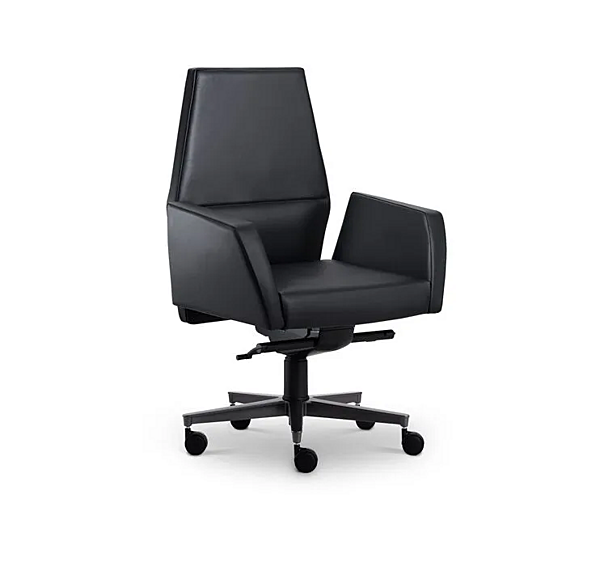 Chaise de direction pivotante en cuir avec roulettes Kefa i 4 Mariani usine i 4 Mariani de l'Italie. Foto №3