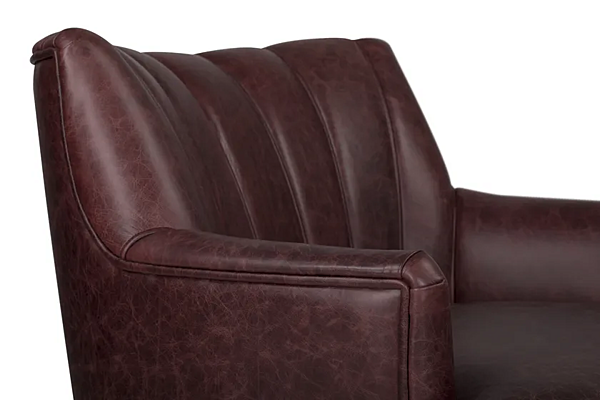 Fauteuil en cuir rembourré avec accoudoirs prune BRABBU usine BRABBU de l'Italie. Foto №6