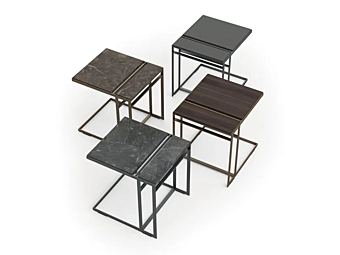 Table d'appoint carrée en verre Art Nova Glam GLT40