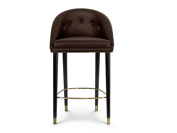 Tabouret haut en velours rembourré avec dossier MALAY BRABBU usine BRABBU de l'Italie. Foto №2