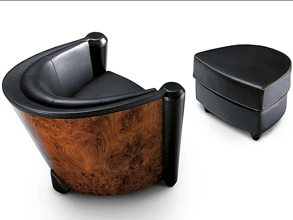 Fauteuil en cuir et tissu avec accoudoirs Marnie I 4 Mariani usine i 4 Mariani de l'Italie. Foto №2