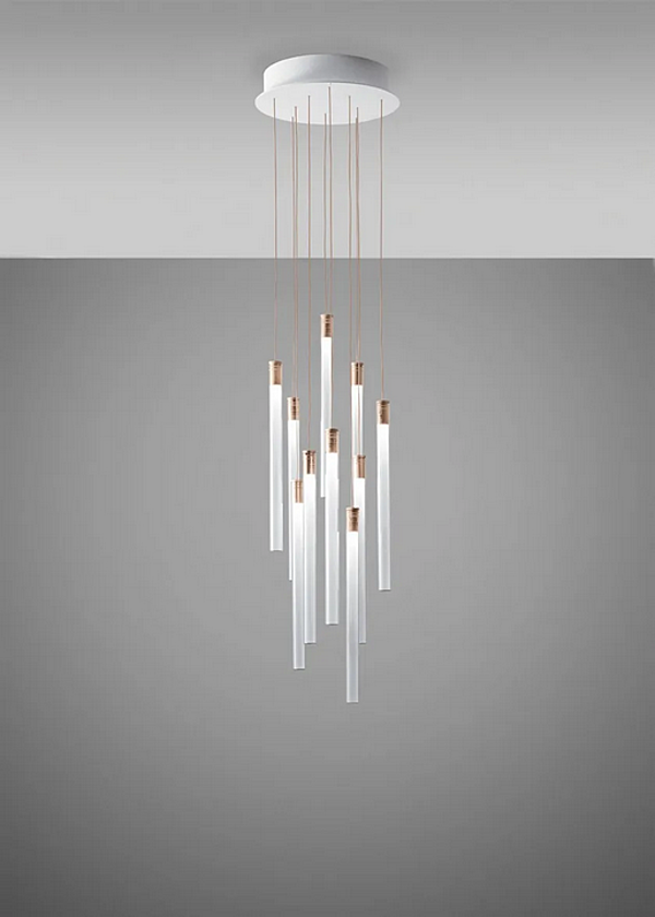 Suspension en verre borosilicaté multispot Fabbian Tooby usine Fabbian de l'Italie. Foto №3
