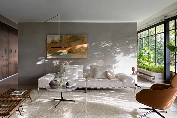 Canapé d'angle en tissu Pixel Light intérieur Saba usine SABA de l'Italie. Foto №9