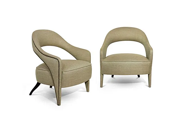 Fauteuil en tissu avec accoudoirs Tellus BRABBU usine BRABBU de l'Italie. Foto №4