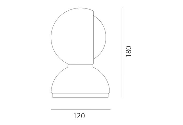 Lampe de table en métal peint Eclisse PVD Artemide 0028130A/0028170A/0028150A/0028140A usine Artemide de l'Italie. Foto №7