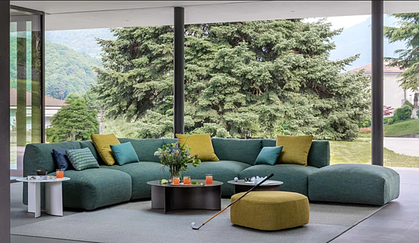 Canapé d'angle en tissu avec housse amovible Flou Fiocco usine Flou de l'Italie. Foto №21