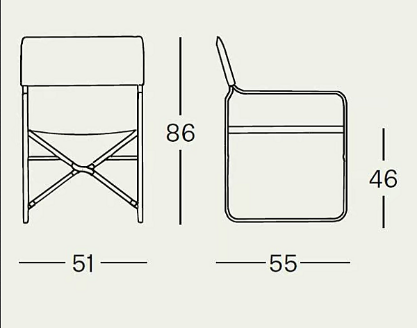 Chaise pliante en métal avec assise en tissu ZANOTTA APRIL usine ZANOTTA de l'Italie. Foto №7