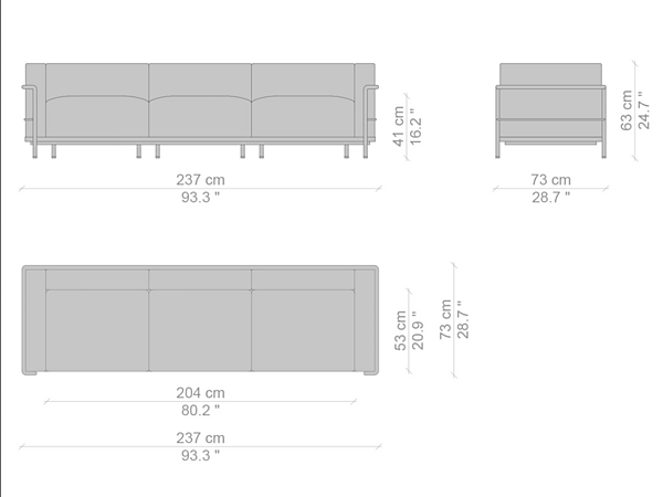 Sofa de jardin 3 places en tissu CASSINA Grand Confort 003 usine CASSINA de l'Italie. Foto №7