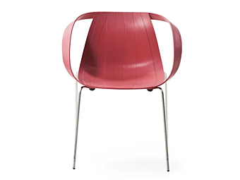 Chaise empilable en polypropylène avec accoudoirs Impossible Wood Moroso usine Moroso de l'Italie