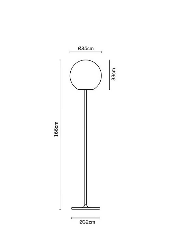 Lampe sur pied en verre Lumi Sfera Fabbian usine Fabbian de l'Italie. Foto №3