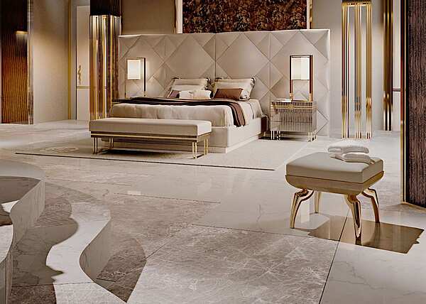 Tabouret bas en tissu rembourré Symphony Bizzotto Italia usine Bizzotto Italia de l'Italie. Foto №2