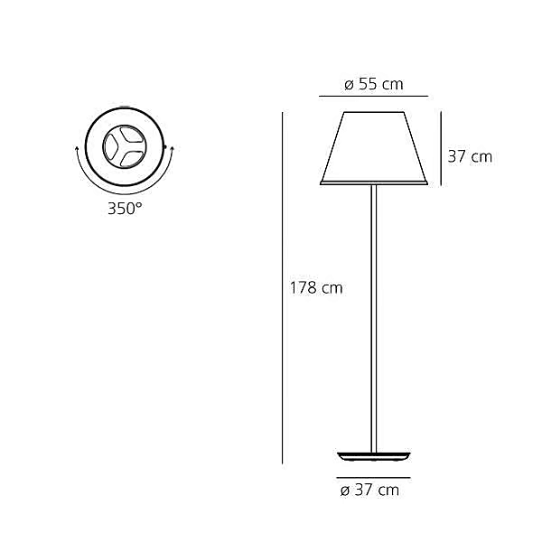 Lampe sur pied en papier parchemin Choose Mega Artemide usine Artemide de l'Italie. Foto №4