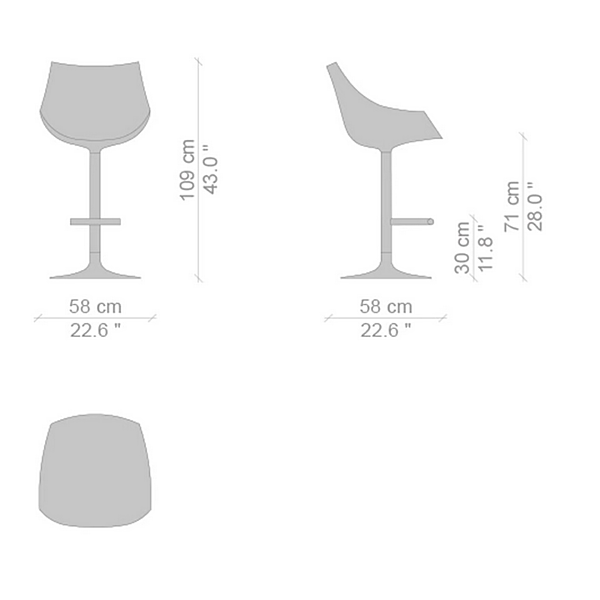 Tabouret en tissu haut avec repose-pieds Passion CASSINA usine CASSINA de l'Italie. Foto №8