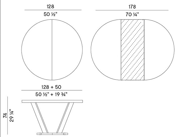 Table ronde extensible en bois Potocco Aura 830 TC1 830/TC1 usine POTOCCO de l'Italie. Foto №5