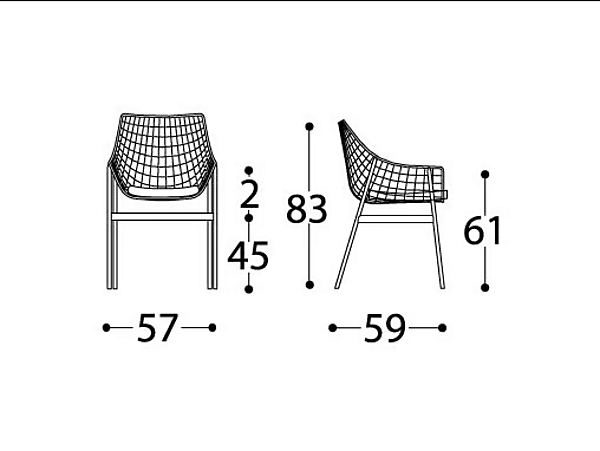 Chaise de jardin en acier avec accoudoirs VARASCHIN été 2423, 2423C usine VARASCHIN de l'Italie. Foto №17