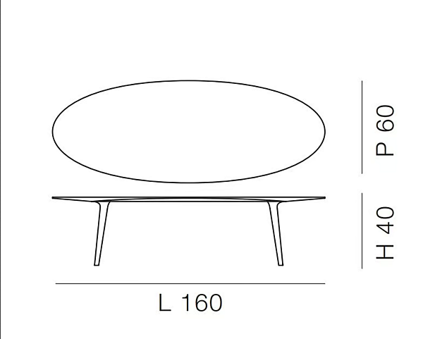 Table basse ovale en bois massif Ademar BROSS 3168 usine BROSS de l'Italie. Foto №2
