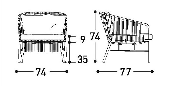 Fauteuil de jardin en fibre synthétique avec accoudoirs VARASCHIN Cricket 2995, 2995A usine VARASCHIN de l'Italie. Foto №19