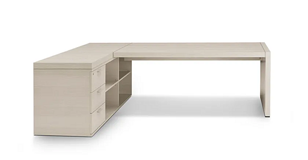 Bureau exécutif en bois en forme de L avec tiroirs I 4 Mariani Blade usine i 4 Mariani de l'Italie. Foto №5